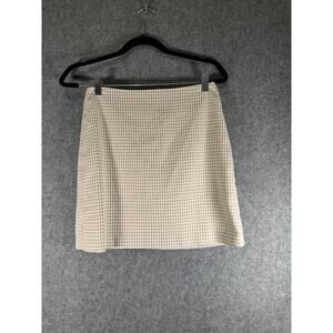 Amisu Skirt Women 6 Brown Checker Mini Preppy Academia Feminine Old Money
